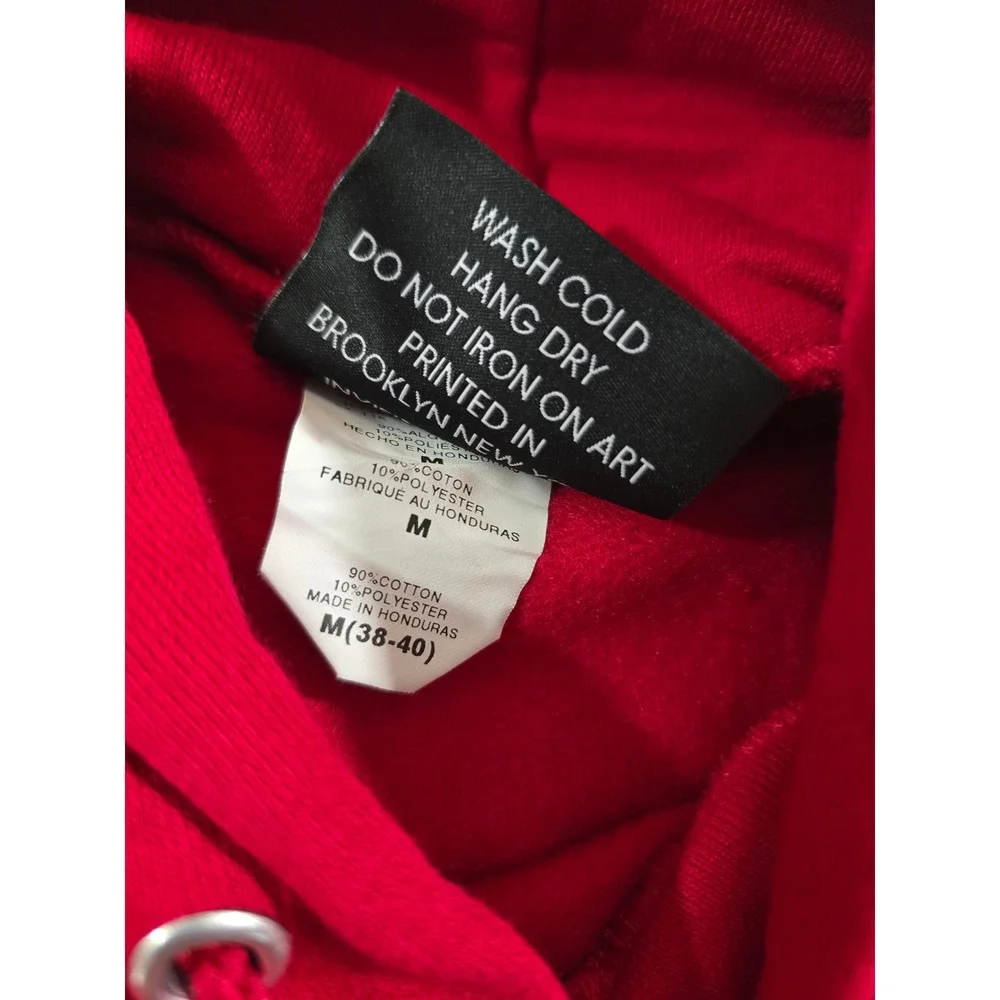 Invisible Bully Mens Red Graphic Logo Hoodie Streetwear Sweatshirt Size M